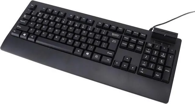 Alt view image 5 of 7 - 104 Key Quiet USB Keyboard with IC Card Slot, ABS Material, PLL Technology for Stable Data Transmission, Adjustable Non Slip Feet, Ergonomic Design