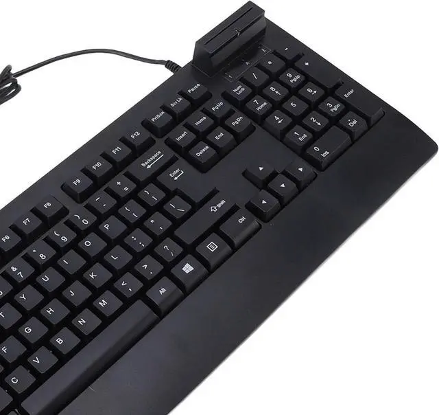 Alt view image 6 of 7 - 104 Key Quiet USB Keyboard with IC Card Slot, ABS Material, PLL Technology for Stable Data Transmission, Adjustable Non Slip Feet, Ergonomic Design