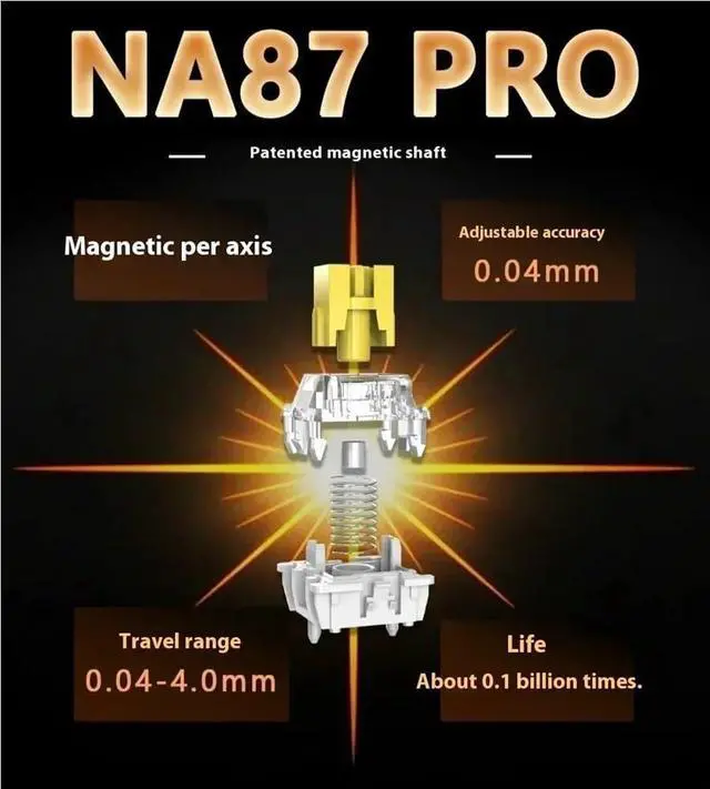 Alt view image 5 of 6 - Magnetic Switch Mechanical Keyboard NA87 Pro 8000hz Wired Keyboard Hot Swap Gaming Keyboard Custom Accessories(NA87 MAG White)