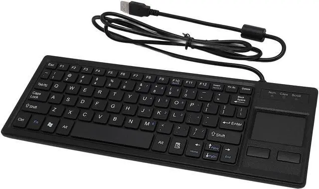 Alt view image 7 of 7 - USB Keyboard, Wired Mechanical Keyboard with Built in Touchpad USB HUB Port, Water Resistant Industrial Structure Keyboard for Laptop Notebook Desktop PC
