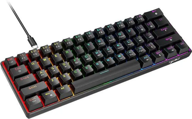 Main image of Cuifati 61 Key Wired Mechanical Keyboard with Red Switch, RGB Backlit Gaming Keyboard with 21 Modes for PC Computers Customizable Keypads Hot Swappable