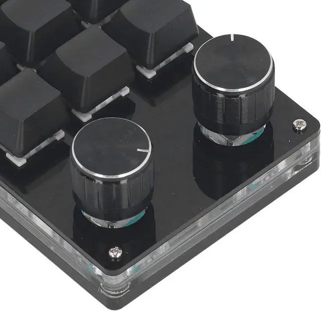 Alt view image 4 of 7 - Macro Mechanical Gaming Keyboard 12 Keys 2 Knobs Programmable Wired Keyboard with Red Switch for Windows Linux OS X ABS Acrylic Metal 72x130mm