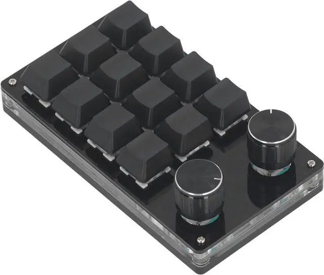 Alt view image 5 of 7 - Macro Mechanical Gaming Keyboard 12 Keys 2 Knobs Programmable Wired Keyboard with Red Switch for Windows Linux OS X ABS Acrylic Metal 72x130mm