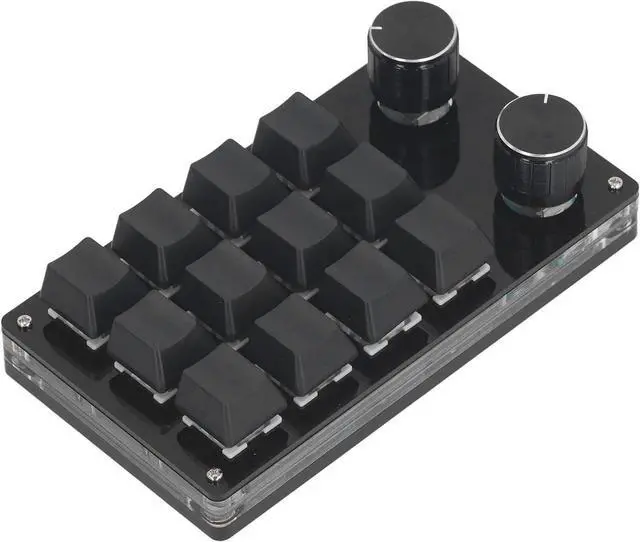 Alt view image 6 of 7 - Macro Mechanical Gaming Keyboard 12 Keys 2 Knobs Programmable Wired Keyboard with Red Switch for Windows Linux OS X ABS Acrylic Metal 72x130mm