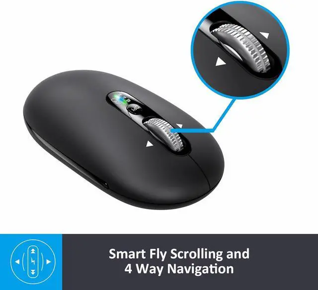 Alt view image 6 of 7 - Wireless Keyboard USB Silent Ultra Slim Full Size Keyboard with Number Pad+Wireless Bluetooth Mouse-Battery,Multi Device Slim Portable Quiet Travel Mice,Plug&Play,4-Way Super Scrolling,± 3000 DPI