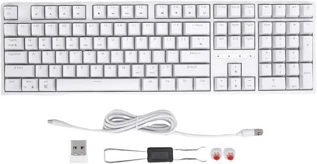 Alt view image 7 of 7 - Cuifati 108 Keys Wireless Mechanical Keyboard, BT5.0 2.4GHz Type C Wired Gaming Keyboard with Red Switch, Hot Swap Keyboard for Computer 16 RGB Llighting Effects
