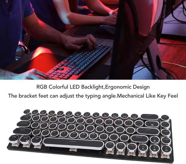 Alt view image 2 of 7 - Cuifati 68 Keys Wired Gaming Keyboard, RGB LED Backlight Mechanical Keyboard, Portable Compact Computer Keyboard, 60% Layout for Desktop and Laptop, Gaming (Black Color Red Switch)