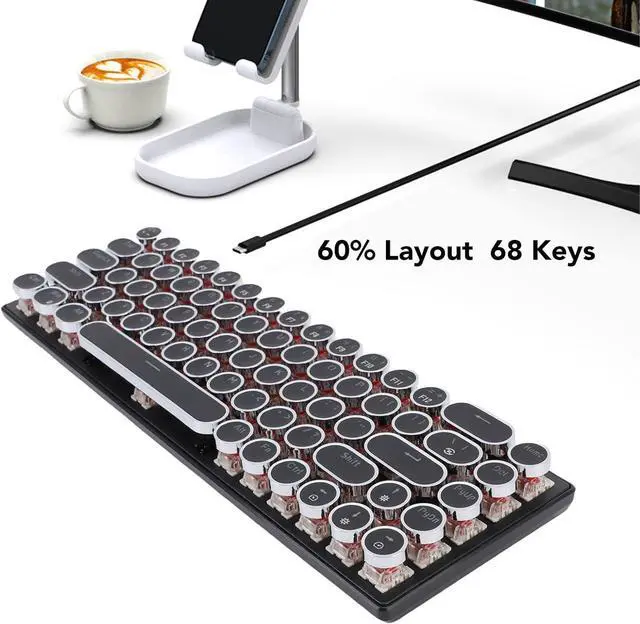 Alt view image 4 of 7 - Cuifati 68 Keys Wired Gaming Keyboard, RGB LED Backlight Mechanical Keyboard, Portable Compact Computer Keyboard, 60% Layout for Desktop and Laptop, Gaming (Black Color Red Switch)