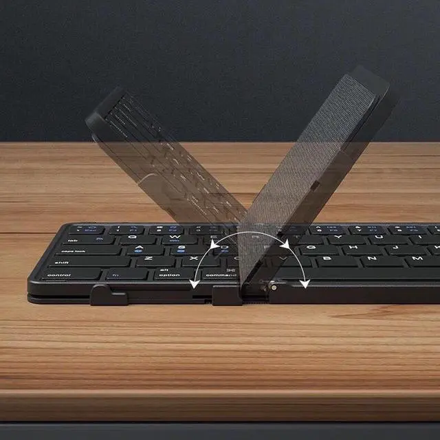 Alt view image 6 of 7 - Wisoqu Foldable BT Keyboard, Portable Compact Keyboard with Touchpad, Sync Up to 3 Devices, for Smartphone Tablet Laptop PC, for Travel Business