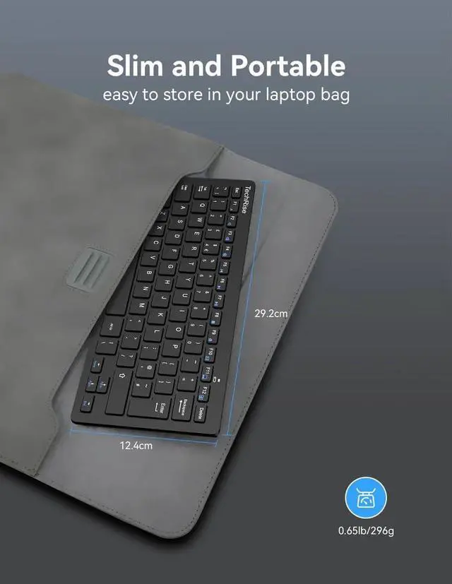 Alt view image 4 of 5 - 2.4G Wireless Keyboard - Mini Compact Keyboard with Media Hotkeys, 12-Month Battery Life, Compatible with PC, Desktop, Laptop, Smart TV - Black