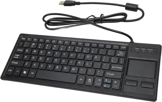 Alt view image 6 of 7 - Wired Keyboard with Touchpad, Compact Touch Keyboard, USB Hub Function, Suitable for Industrial Environments, with Scrolling and Click Gestures, Plug and Play for PC Laptop