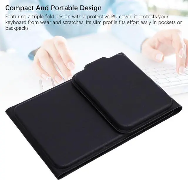 Alt view image 5 of 7 - Compact Wireless Keyboard with Touchpad and Number Pad, Bluetooth 5.0, Quiet USB C Rechargeable, Ultra Thin Portable Travel Keyboard