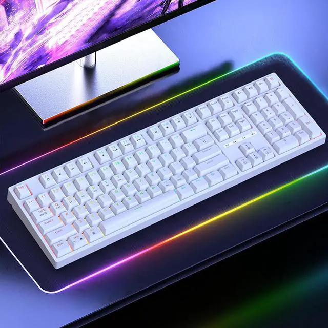 Alt view image 7 of 7 - Wireless Mechanical Keyboard, Tri Mode BT5.1 2.4GHz USB C, 108 Keys Hot Swappable Custom Keyboard with RGB Backlit, Brown Switch, for PC Tablet Phone