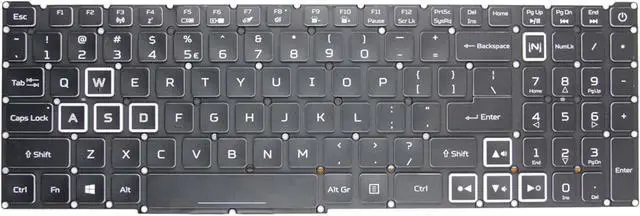 Alt view image 2 of 3 - Laptop Keyboard Compatible with AC-E PHN16-71 PHN16-72 RGB Backlit (RGB Narrow Line Backlight Strip)