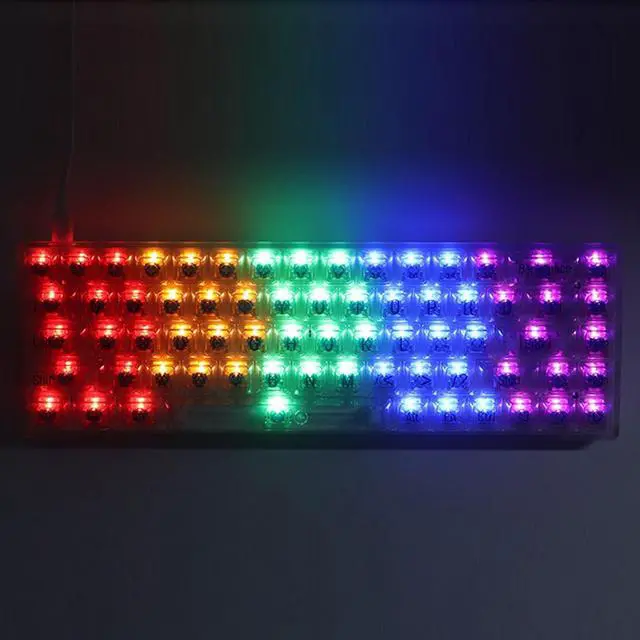 Alt view image 7 of 7 - Cute Design Mechanical Keyboard, 68 Keys Gaming Keyboard with Blue Switch, RGB Backlight, Compact Size, Ergonomic, for Victory for System, 68 Keys