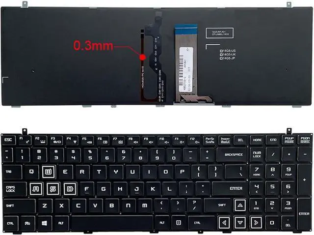 Main image of Laptop Keyboard Compatible with MECHRE-V P-760 T90 PLUS-TG65T TR26 X3-S X8TI-S X8 Black US RGB Monochrome Backlit (Monochrome Backlight)
