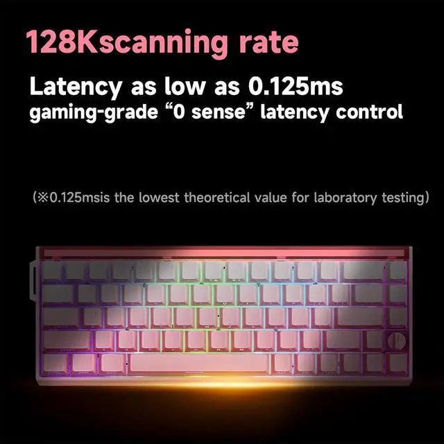 Alt view image 7 of 7 - BOOM68 Magnetic Switch RGB Gaming Keyboard,65% Rapid Trigger Hall Effect Gasket Hot Swap Wired Keyboard with Adjustable Actuation Light Box Mini Knob Snap Tap,8K Hz Polling Rate (Pink)