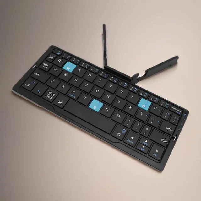 Alt view image 5 of 7 - Compact Folding Keyboard, Portable BT Keyboard, Rechargeable Folding Keyboard for Android Tablet Phone Laptop (Black Gray)