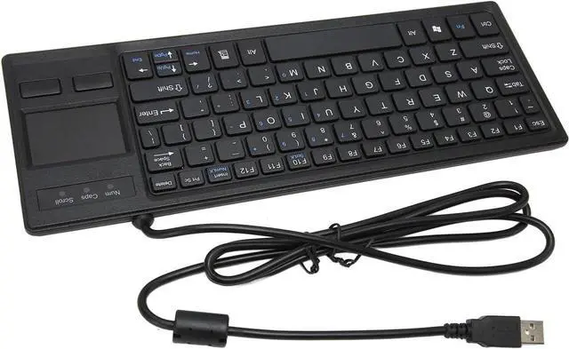 Alt view image 7 of 7 - K 800 Keyboard with Touchpad, USB Wired Touch Keyboard Industrial Slim Mini Keyboard with HUB Function, for Industrial Marine Manufacturing