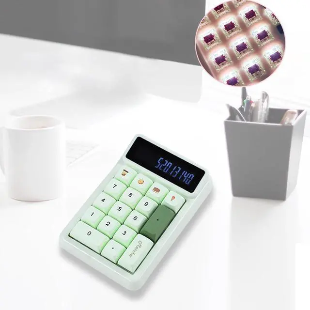 Alt view image 2 of 7 - KM17 Ergonomic Numeric Keypad with Auto Sleep 17Keys Mechanical Keyboard Hot Swappable Mechanism for Customization
