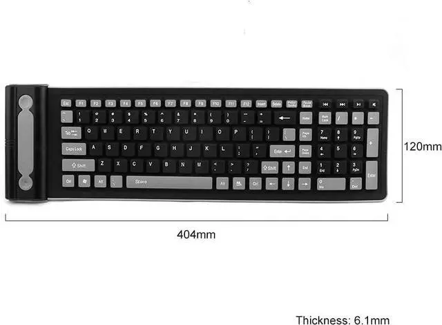 Alt view image 2 of 5 - Foldable Silicone Wireless Keyboard 2.4G USB Flexible Waterproof Slim Keyboard Universal Silent Roll Up Keypad for PC LaptopEasy to Carry,