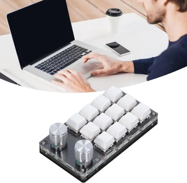 Alt view image 2 of 7 - Leapiture 12 Key Knob Keyboard Programmable USB Keyboard Red Switch Mechanical Keypad Versatile PC Accessories DC 5V 1A