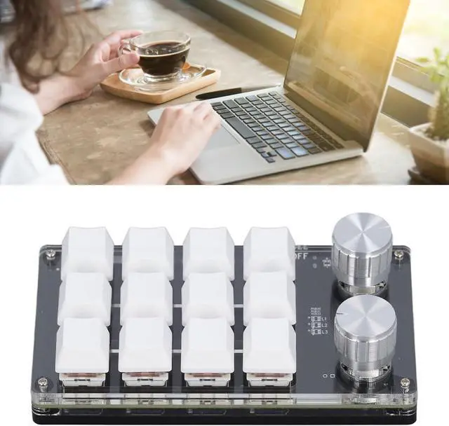 Alt view image 3 of 7 - Leapiture 12 Key Knob Keyboard Programmable USB Keyboard Red Switch Mechanical Keypad Versatile PC Accessories DC 5V 1A