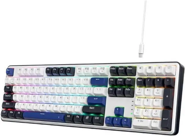 Main image of K689 Wired Gasket RGB Keyboard 108 Key Mechanical Keyboard with 4 Extra Hotkeys Upgraded Hot Swappable Socket Compatible with PC and Laptop