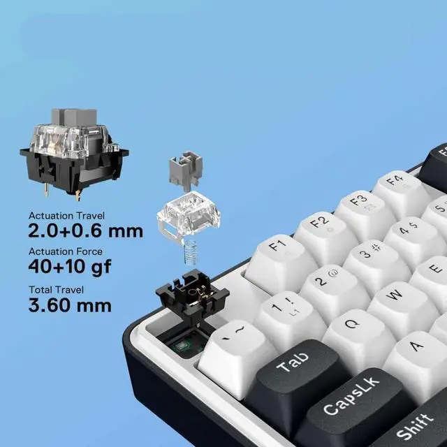 Alt view image 2 of 4 - K689 Wired Gasket RGB Keyboard 108 Key Mechanical Keyboard with 4 Extra Hotkeys Upgraded Hot Swappable Socket Compatible with PC and Laptop