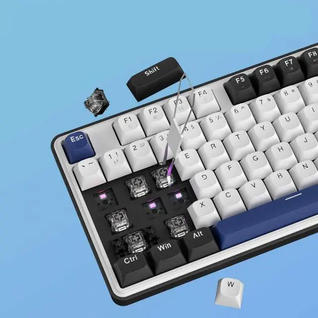 Alt view image 3 of 4 - K689 Wired Gasket RGB Keyboard 108 Key Mechanical Keyboard with 4 Extra Hotkeys Upgraded Hot Swappable Socket Compatible with PC and Laptop