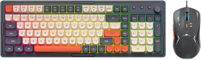 Alt view image 4 of 7 - RALIYATX Wire Keyboard Set With Quiet Key Spill Resistant Designs Ergonomic Keyboard For Offices Home Plugs And Play