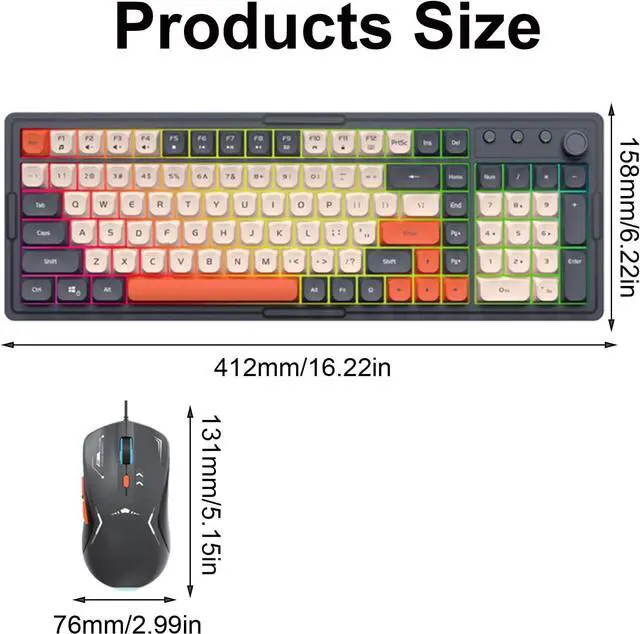 Alt view image 5 of 7 - RALIYATX Wire Keyboard Set With Quiet Key Spill Resistant Designs Ergonomic Keyboard For Offices Home Plugs And Play