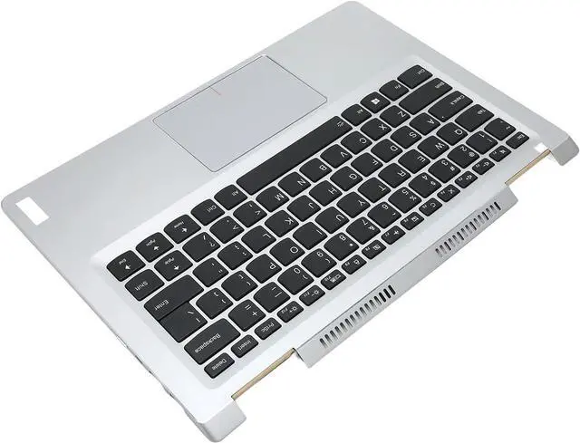 Alt view image 2 of 7 - Durable Laptop Palmrest Keyboard for Yoga 710 14 Series, Silver Case with Black Keys, Quick Response and Backlit Function for Enhanced Night Use