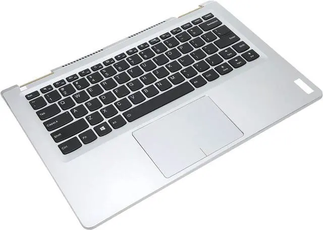 Alt view image 4 of 7 - Durable Laptop Palmrest Keyboard for Yoga 710 14 Series, Silver Case with Black Keys, Quick Response and Backlit Function for Enhanced Night Use