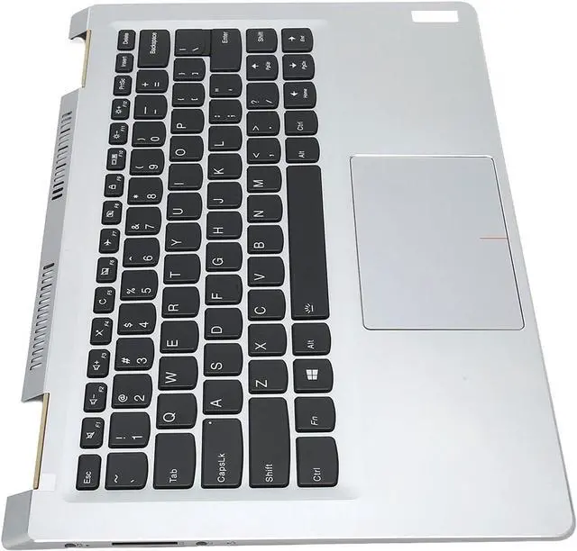 Alt view image 7 of 7 - Durable Laptop Palmrest Keyboard for Yoga 710 14 Series, Silver Case with Black Keys, Quick Response and Backlit Function for Enhanced Night Use