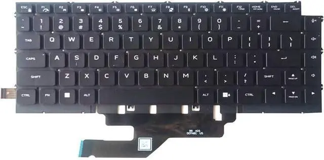 Main image of English US Laptop Keyboard for Alienware X14 R1 R2 002V4T 02V4T NSK-DEPABC 01 PK133PB1A00 Black with Backlit