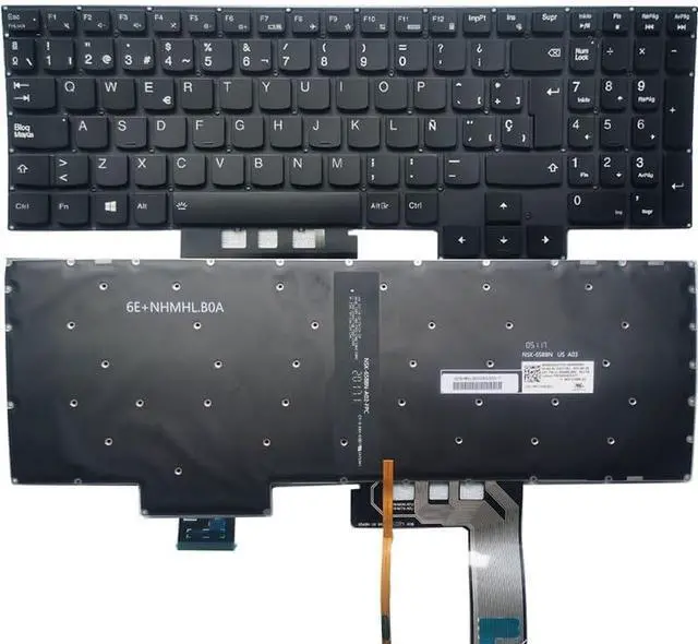 Alt view image 5 of 5 - OEM UK/French/Spanish Backlit Laptop Keyboard for - IdeaPad Gaming 3-15IMH05, 15ARH05, 15ACH, GY530, GY550, GY570 - Black/Blue Design Accessories(Blue FR)