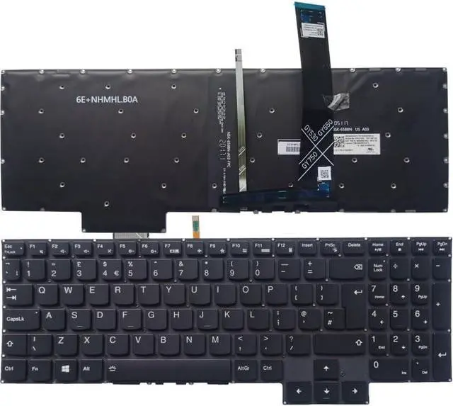 Alt view image 3 of 5 - OEM UK/French/Spanish Backlit Laptop Keyboard for - IdeaPad Gaming 3-15IMH05, 15ARH05, 15ACH, GY530, GY550, GY570 - Black/Blue Design Accessories(Blue FR)