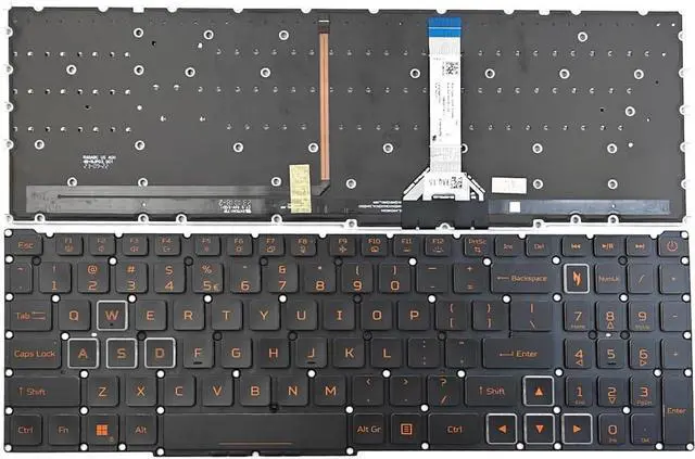 Alt view image 3 of 3 - KGIGIBE Replacement Backlit Keyboard for Acer Nitro V 16 ANV16-41 ANV16-71 N24C4 Laptop Keyboard US Black with Amber Backlit Without Frame