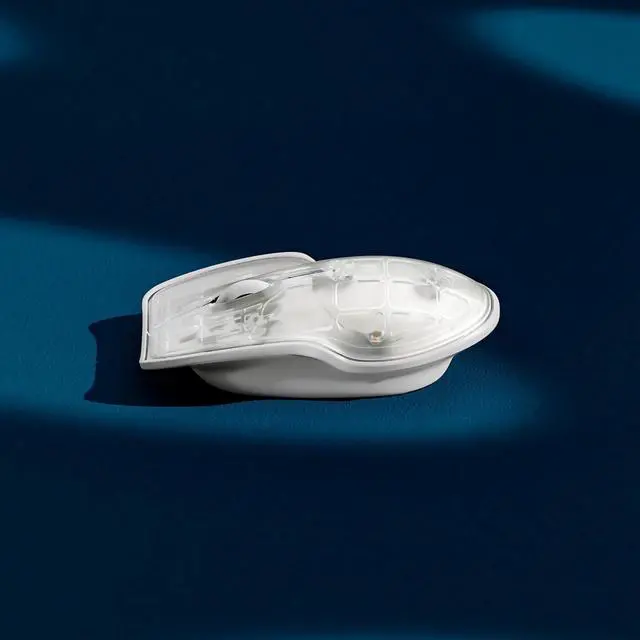 Alt view image 5 of 7 - LUNAR ARTEFACTS Ambidextrous Rechargeable Bluetooth Wireless Computer Mouse White Translucent with White Powder Coated Aluminum, USB-C
