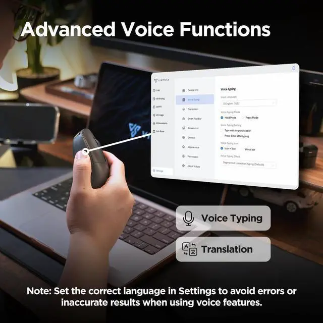 Alt view image 5 of 7 - Virtusx AI Mouse, Jethro V1  AI Voice & Audio Recorder, Note Taking Mouse for Computer & Laptop with Centralized AI Software, AI Writing Tools, Voice Typing, Transcribe, Translate & Summarize