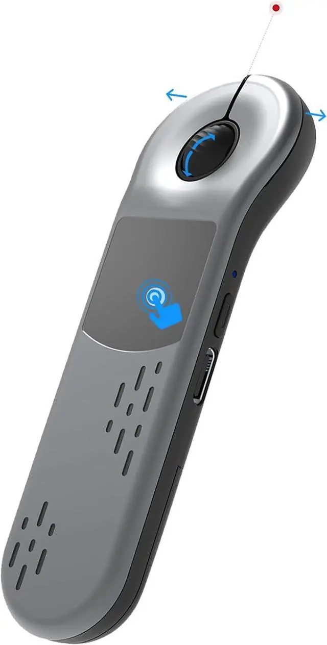 Main image of Rechargeable Air Mouse for PC/iOS/Android with Touchpad Wireless PPT Presenter with Bluetooth 2.4G, Works with PowerPoint/Keynote/TikTok/Camera/Kindle App (Silver)