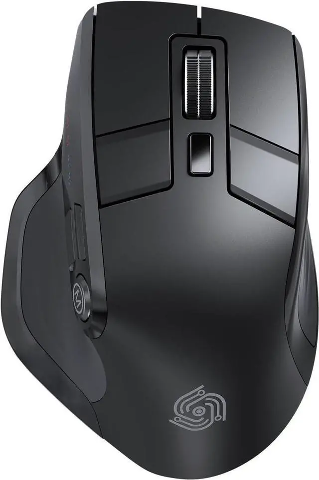 Main image of Ergonomic Silent Wireless Mouse 2.4GHz Bluetooth- for Computer Laptop Tablet,Multi-Device Toggle,OLED Display,Adjustable DPI, Full Size, 9 Buttons,Rechargeable, MKE-602, Black