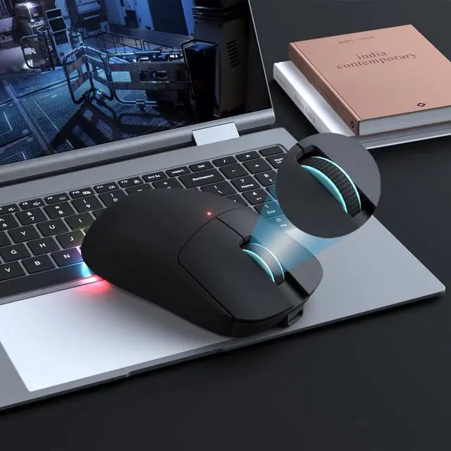 Alt view image 4 of 7 - XT624 Wireless Bluetooth Mouse, LED Rechargeable Ergonomic with Multi Mode 2.4G Wireless USB +BT1+BT2, Portable Bluetooth Mouse for Laptop PC Computer (White)