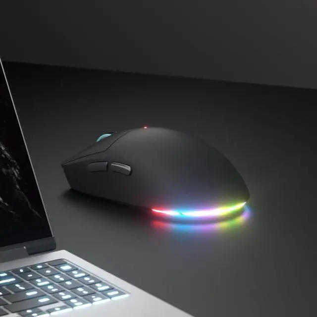 Alt view image 6 of 7 - XT624 Wireless Bluetooth Mouse, LED Rechargeable Ergonomic with Multi Mode 2.4G Wireless USB +BT1+BT2, Portable Bluetooth Mouse for Laptop PC Computer (White)