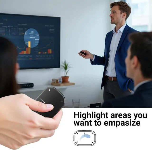Alt view image 5 of 7 - Cheerdots2 Bluetooth Detachable Air Mouse Touchpad Mouse with Voice Recording, Presentation Clicker Wireless Presenter Presentation Remote with Laser Pointer for Mac, Windows (Basic, Black)