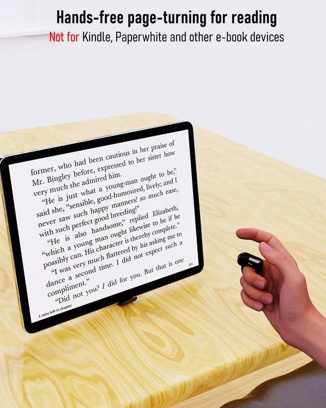Alt view image 4 of 7 - TikTok Scrolling Ring with Touchpad, Finger Silent Air Mouse, Remote Control for TikTok/YouTube Shorts/Instagram Reels, Bluetooth Page Turner for iPad/Kindle App/iPhone/Android/PC (Black)