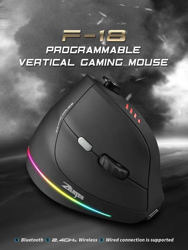 Alt view image 2 of 7 - JOMAA Triple Mode Wireless Gaming Mouse - 24000 DPI, Bluetooth 5.0, 2.4GHz, Wired RGB Ergonomic Mouse with 12 Programmable Buttons for laptops, Desktop Computers, Tablets