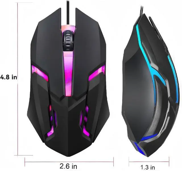 Alt view image 2 of 7 - Corded Illuminated Mouse Not only is it The Best Tool for Precise Control, it is Also a Small Helper in Your Life (Black) (NTYDE4)