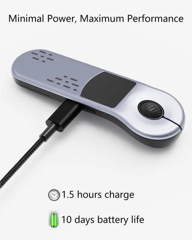 Alt view image 7 of 7 - Air Mouse for PC/iOS/Android with Touchpad Rechargeable Wireless Presentation for PPT Pointer Bluetooth 2.4G Remote Control for PowerPoint/Keynote/Tiktok/Camera/Kindle App (Silver)